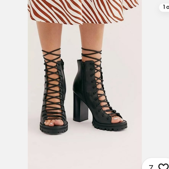 New Jeffrey Campbell Palermo x Free People black leather boots. Size 8.5 - Picture 2 of 9